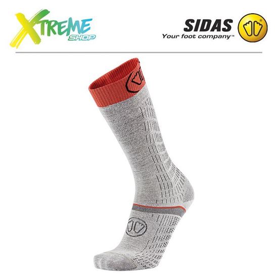 Skarpety Sidas SKI MERINO PERFORMANCE SOCKS Light Grey/Coral 1