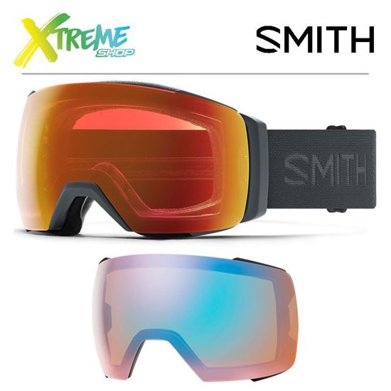 Gogle Smith I/O MAG XL Slate - ChromaPop Everyday Red Mirror + ChromaPop Storm Blue Sensor Mirror