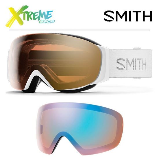 Gogle Smith I/O MAG S White Chunky Knit - ChromaPop Photochromic Copper Gold Mirror + ChromaPop Storm Blue Sensor Mirror