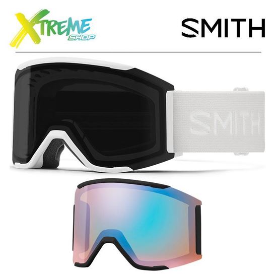 Gogle Smith SQUAD MAG White Vapor - ChromaPop Sun Black + ChromaPop Storm Blue Sensor Mirror